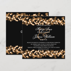 Elegant Gold Hollywood Glam Wedding Einladung