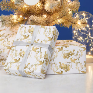 Elegant Gold Hummingbirds Glam Geschenkpapier