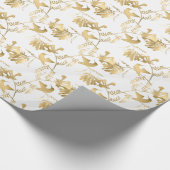 Elegant Gold Hummingbirds Glam Geschenkpapier (Ecke)