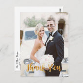 Elegant, Gold, Imitate Foil, Danke, Custom Foto Postkarte (Vorne/Hinten)