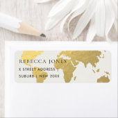 ELEGANT GOLD IMITATS KRAFT WORLD MAP ADRESSE (Insitu)
