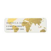 ELEGANT GOLD IMITATS KRAFT WORLD MAP ADRESSE (Vorne)