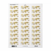 ELEGANT GOLD IMITATS KRAFT WORLD MAP ADRESSE (Vorne)