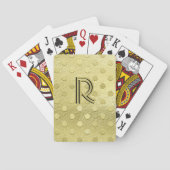 Elegant Gold Initial Mit Monogramm Chic Spielkarten (Rückseite)