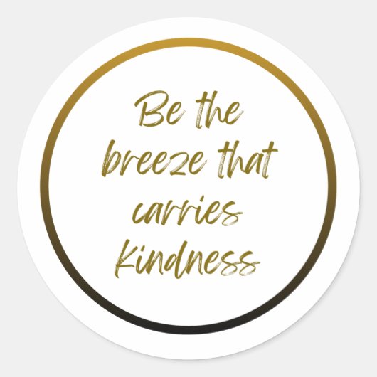 Elegant Gold Inspirational Quote Sticker (Vorderseite)