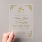 Elegant Gold Islamic Muslim Wedding Acryleinladungen (Insitu (Handheld))