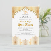 Elegant Gold Islamic Ramadan Iftar Invitation Einladung (Stehend Vorderseite)