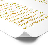 Elegant Gold Islamic Wedding Seating Chart Poster (Ecke)