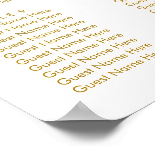 Elegant Gold Islamic Wedding Seating Chart Poster (Ecke)