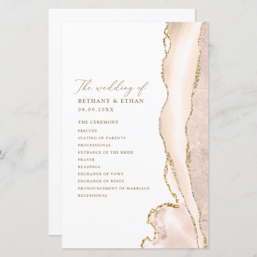 Elegant Gold Ivory Agate Wedding (Vorne/Hinten)
