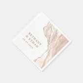 Elegant Gold Ivory Agate Wedding Serviette (Ecke)