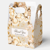 Elegant Gold & Ivory Floral Wedding Vielen Dank Geschenkschachtel (Geöffnet)