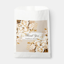 Elegant Gold & Ivory Floral Wedding Vielen Dank Geschenktütchen