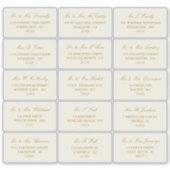 Elegant Gold & Ivory Wedding individuelle Adresse Aufkleber (Vorderseite)