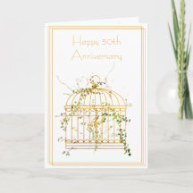 Elegant Gold Ivy and Bird Cage 50 Jahre alt