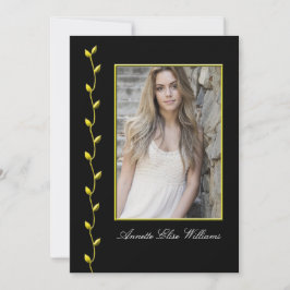 Elegant Gold Ivy und Ihr Foto blackBG Ankündigung