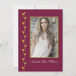 Elegant Gold Ivy und Ihr Foto burgundyBG Ankündigung