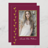 Elegant Gold Ivy und Ihr Foto burgundyBG Ankündigung (Vorne/Hinten)