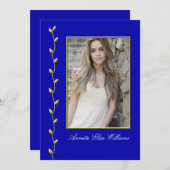 Elegant Gold Ivy und Ihr Foto RoyalblueBG Ankündigung (Vorne/Hinten)