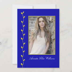 Elegant Gold Ivy und Ihr Foto RoyalblueBG Ankündigung