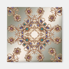 Elegant Gold Jewel Blume Magnet