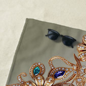 Elegant Gold Jewel Flowers Beach Towel Strandtuch (Beispiel)