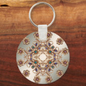 Elegant Gold Jewel Flowers Keychain Schlüsselanhänger (Vorderseite)