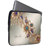 Elegant Gold Jewel Flowers Laptop Sleeve (Vorne Rechts)