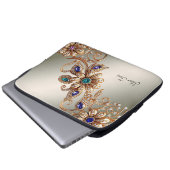 Elegant Gold Jewel Flowers Laptop Sleeve (Vorne Knopf)
