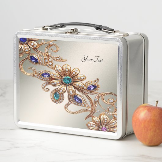Elegant Gold Jewel Flowers Lunchbox (Beispiel)