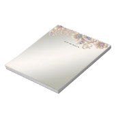 Elegant Gold Jewel Flowers Notepad Notizblock (Rotiert)