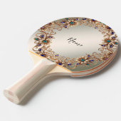 Elegant Gold Jewel Flowers Ping Pong Paddle Tischtennis Schläger (Vorderseite)