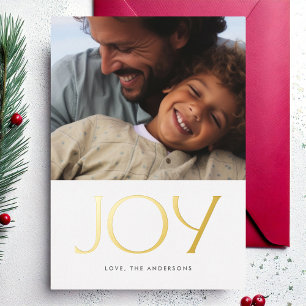 Elegant GOLD JOY Christmas Foto Folien Feiertagskarte