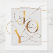 Elegant Gold Joy Script Tag Weinetikett (Einzelnes Label)