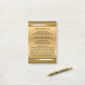 Elegant Gold jüdisches Geschenk Hebräisch Hanukkah Post-it Klebezettel (Auf Schreibtisch)