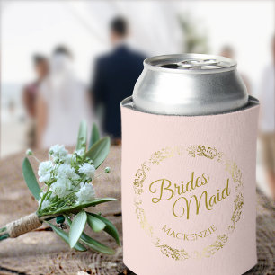 Elegant Gold Lace on Blush Pink Bridesmaid Wedding Dosenkühler
