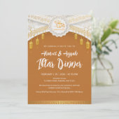 Elegant Gold Lantern Islamic Pattern Ramadan iftar Einladung (Stehend Vorderseite)