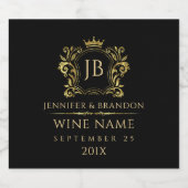 Elegant Gold Laurel Wreath Crown Schaumweinetikett (Einzelnes Label)