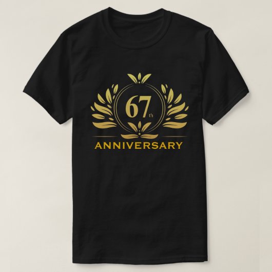 Elegant Gold Laurel Wreath Custom Anniversary Cele T-Shirt (Design vorne)