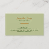 Elegant Gold Leaf Airy Greenery Visitenkarte (Rückseite)