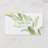 Elegant Gold Leaf Airy Greenery Visitenkarte (Vorderseite)