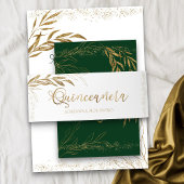 Elegant Gold Leaf Confetti Quinceanera Einladungsbanderole