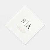 Elegant Gold Leaf Monogram Wedding Serviette (Ecke)