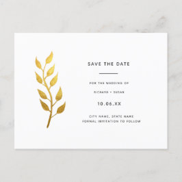 Elegant Gold Leaf Save the Date Einladung