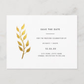 Elegant Gold Leaf Save the Date Einladung (Vorderseite)