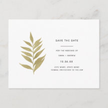 Elegant Gold Leaf Save the Date
