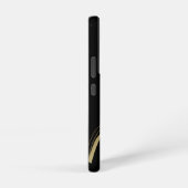 Elegant Gold Leaf Swirl Black Monogram Samsung Galaxy Hülle (Rechte Seite)