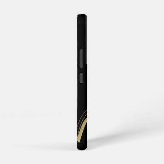 Elegant Gold Leaf Swirl Black Monogram Samsung Galaxy Hülle (Rechte Seite)
