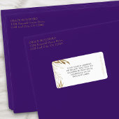 Elegant Gold Leaf und Confetti Gerahmte Adresse Adressaufkleber