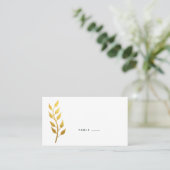 Elegant Gold Leaf Wedding Platzkarte (Stehend Vorderseite)